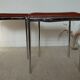 Pair of vintage stackable stools in faux leather and chrome - 70s