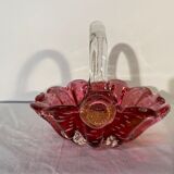 Vintage murano glass basket