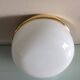 Half moon ceiling light in white opaline / vintage 70-80s