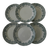 6 assiettes à dessert en faïence de SAINT AMAND. Modèle Argenton.