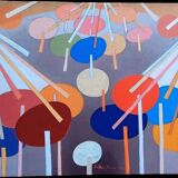 Abstract painting franco balleri 1974 oil on canvas