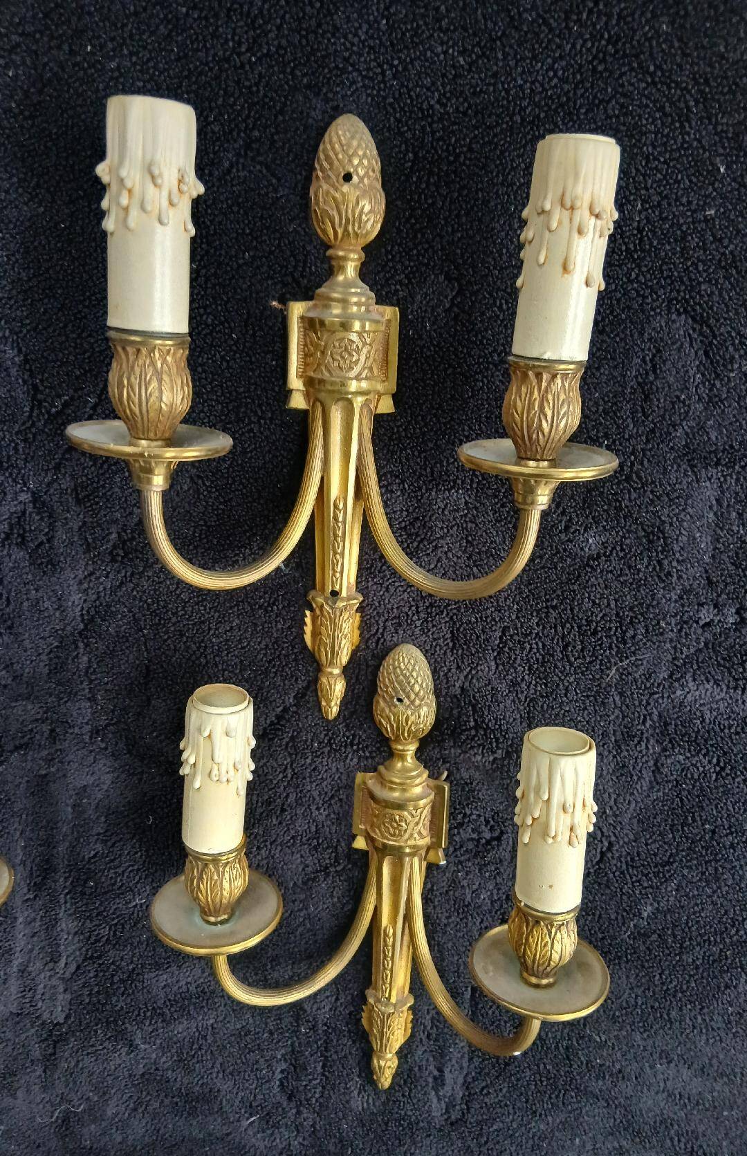 4 Louis XVI bronze wall lights