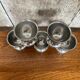 Set of 5 guy degrenne stainless steel egg cups made in france vintage