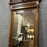 Renaissance style walnut pediment mirror circa 1850