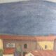 Old painting, landscape Monts du Lyonnais, signed and dated 1947