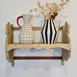 Antique wall shelf in raw wood