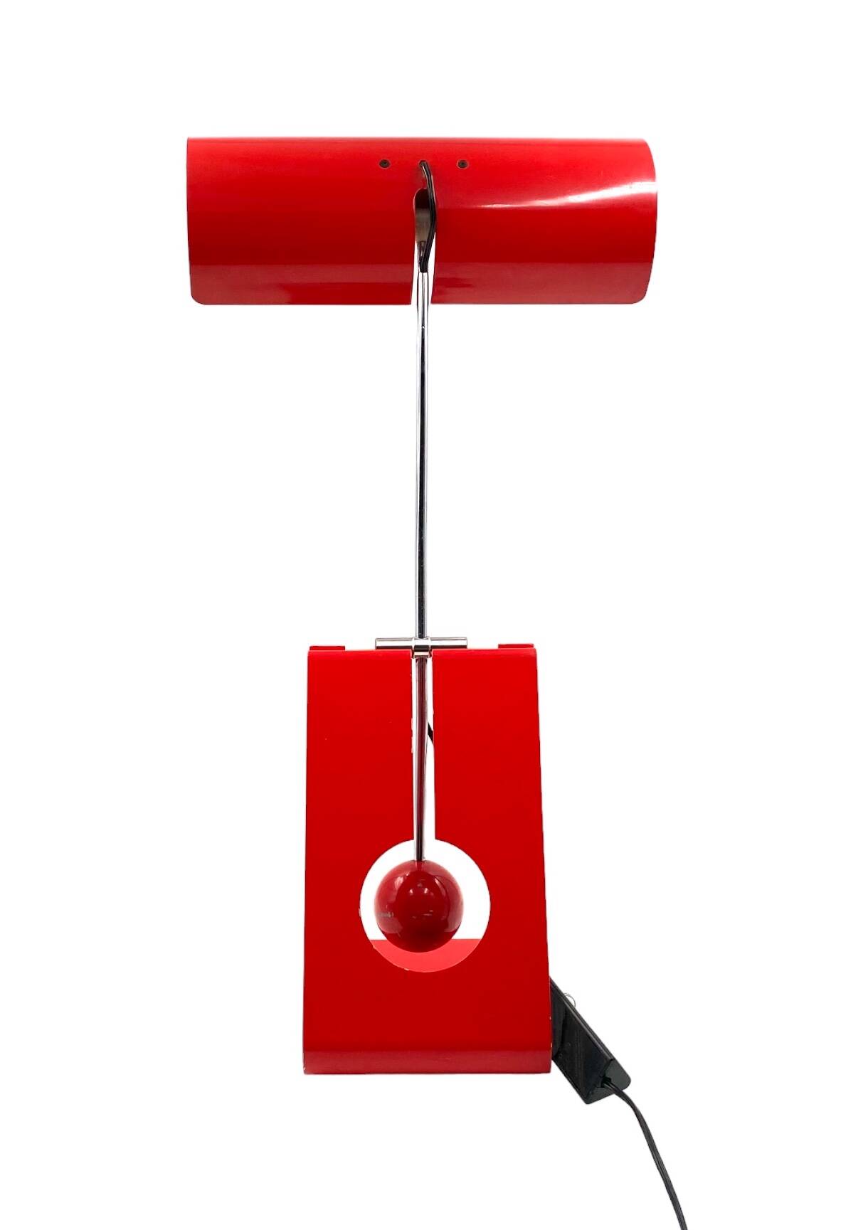 Mauro Martini, red 'Picchio' woodpecker table lamp, F.lli Martini Italy 1970s