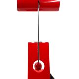 Mauro Martini, red 'Picchio' woodpecker table lamp, F.lli Martini Italy 1970s