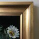 Painting bouquet of white flowers golden frame