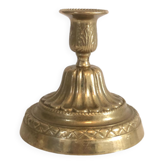Old golden brass candle holder