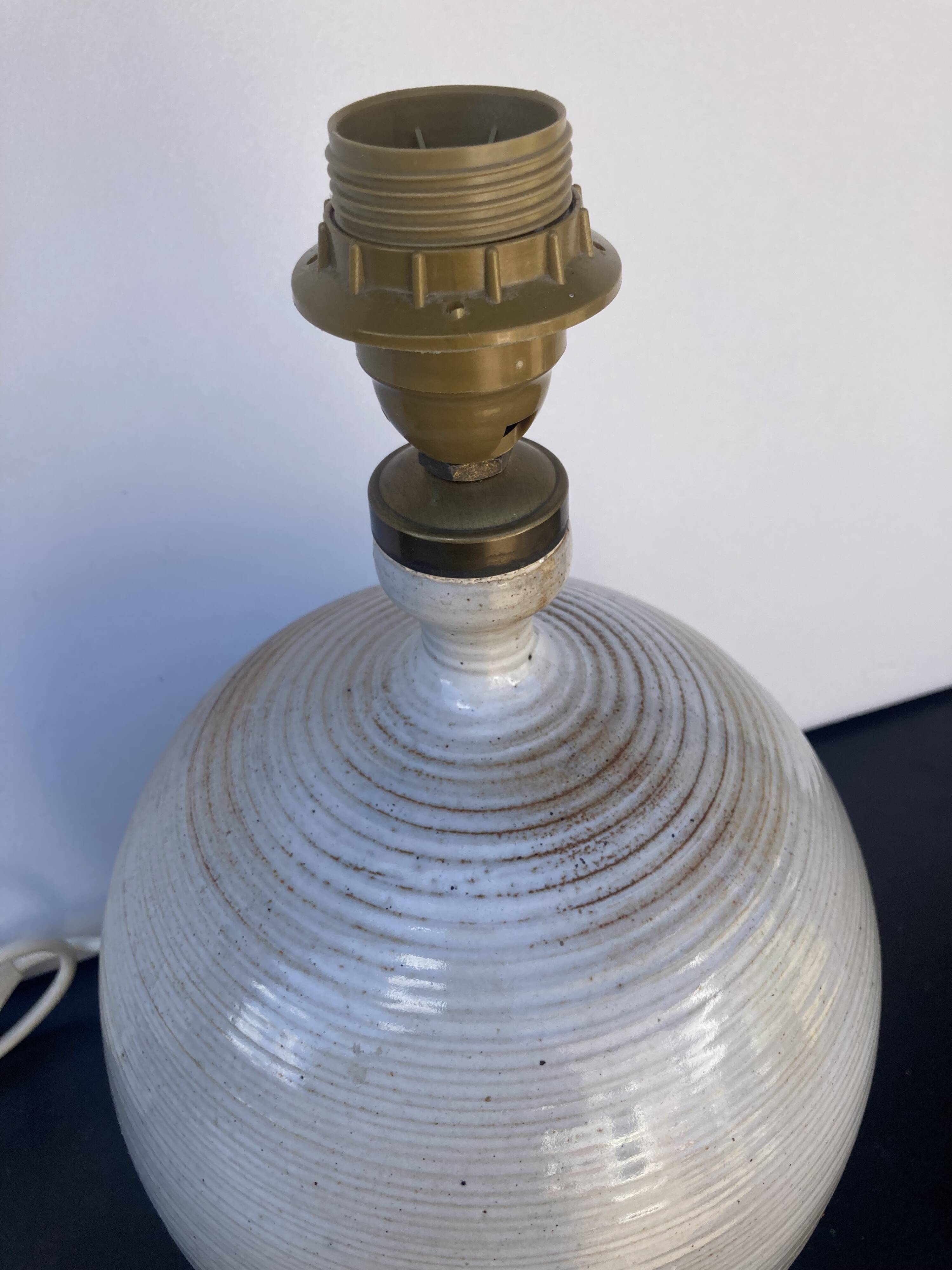 large stoneware lamp signed stoneware from Marais France