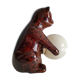 vintage bear lamp in brown ceramic and white opaline globe
