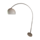 Large vintage Italian arc floor lamp – 1970s – Marble, chrome, and opaline diffuser