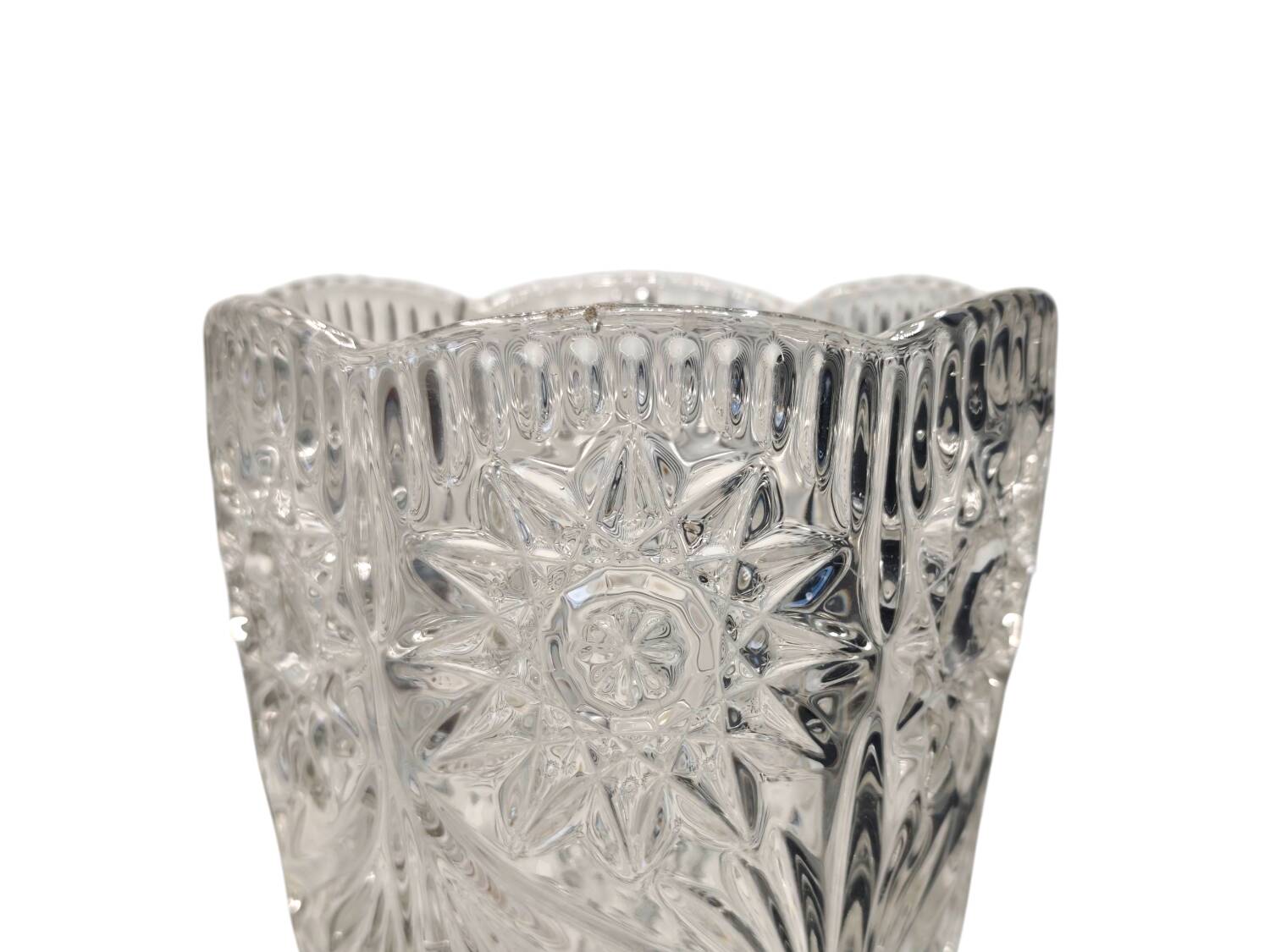 Vintage Molded Glass Vase - Exquisite Floral and Botanical Motifs