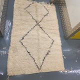 Tapis à poils longs beni crème 155x95cm