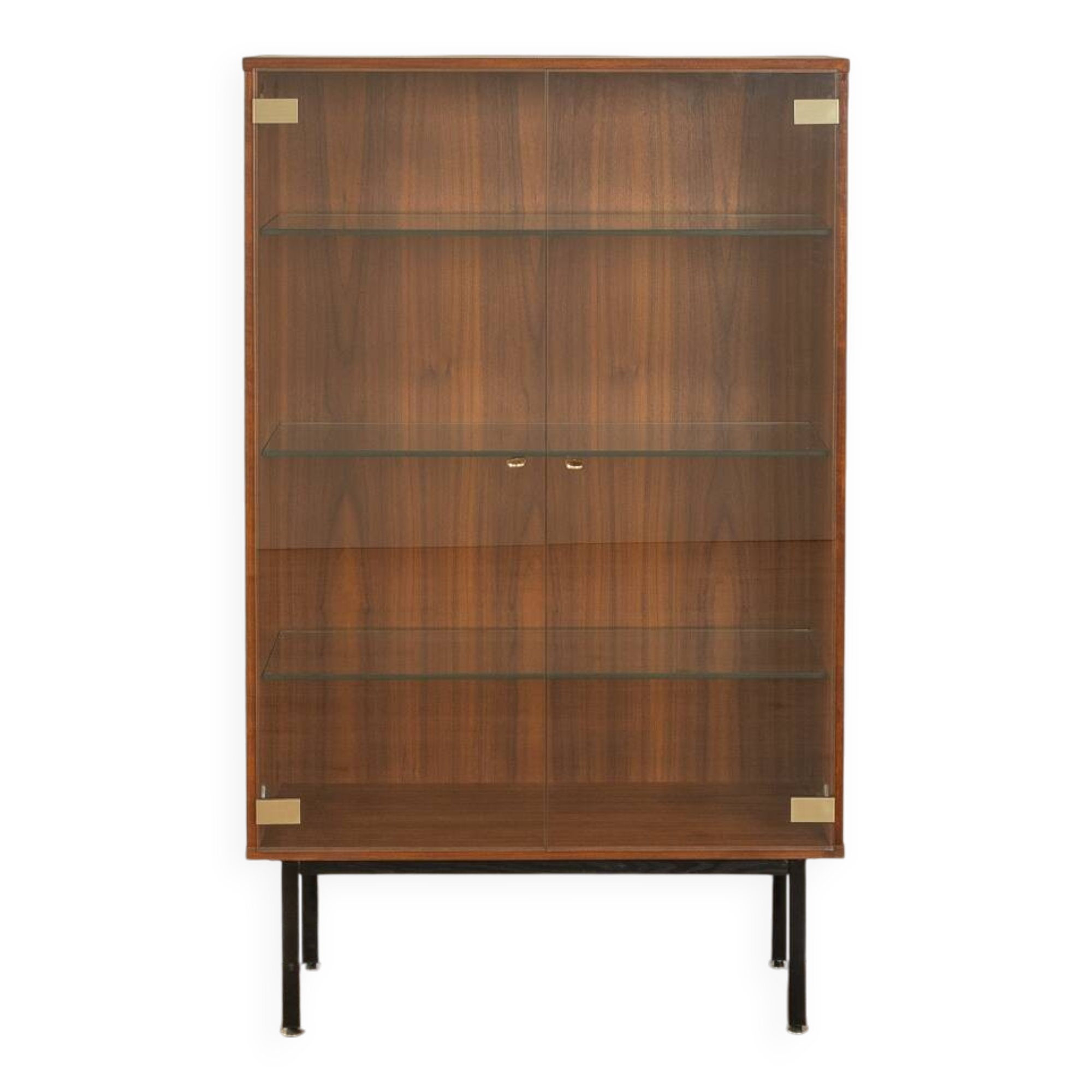 Walnut veneer display cabinet, 1960s