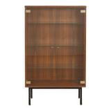 Walnut veneer display cabinet, 1960s