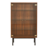 Walnut veneer display cabinet, 1960s