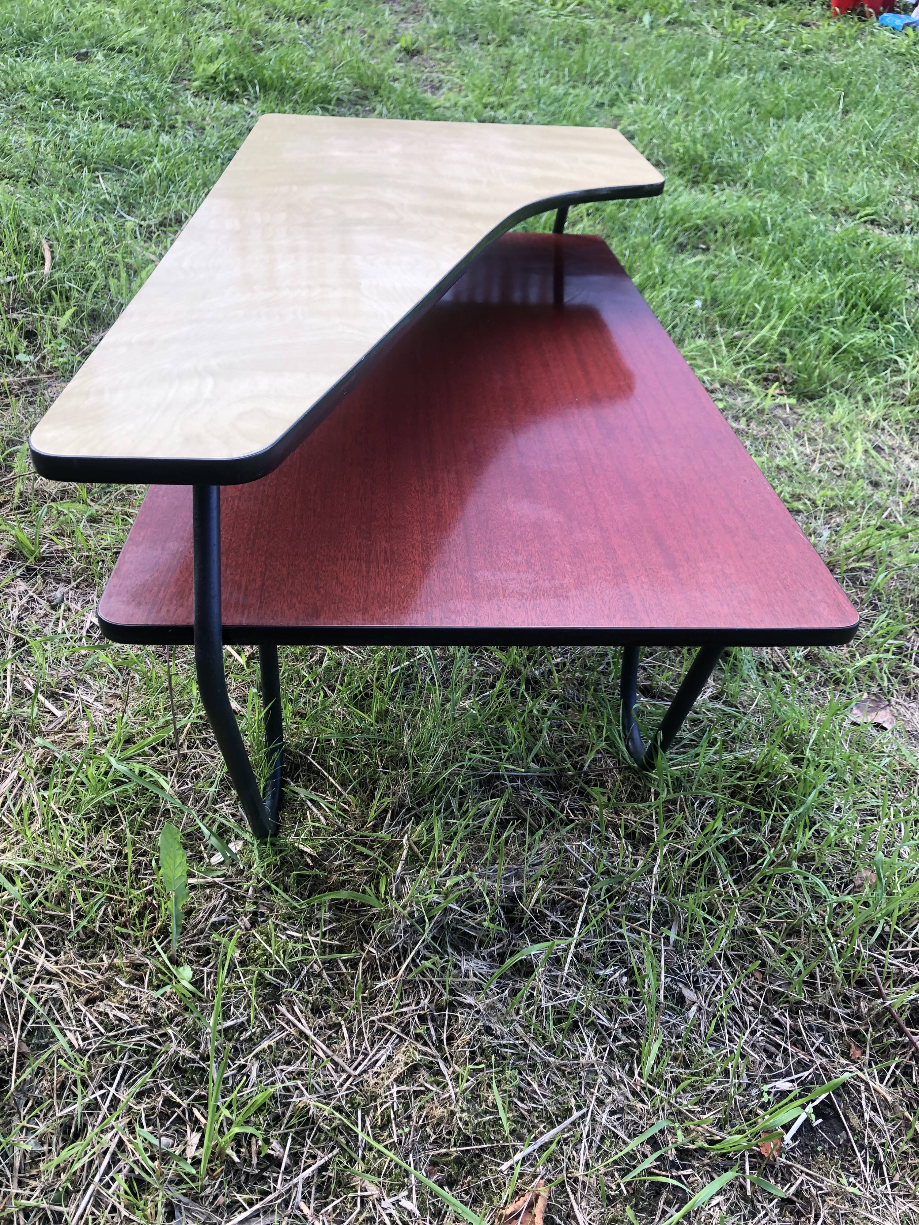 Atypical double top Formica coffee table from the 60s