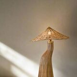 Rattan Table Lamp Mid Century Style