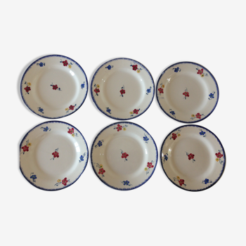 Assiettes plates digoin/sarreguemines modèle mary-lou