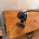 Clamp lamp/spotlight design made in Italy in chrome and black plastic.