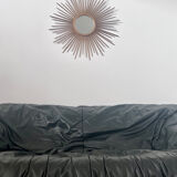 Old sun mirror in gold metal design from the 60s Chaty Vallauris