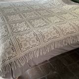 Vintage handmade crochet bedspread