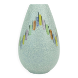 Steuler mid century modern ceramic vase 1950s drip glaze colorful pattern