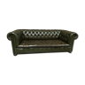 Chesterfield padded green leather sofa