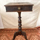 Old tripod side table with drawer