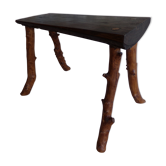 Brutalist wooden bench