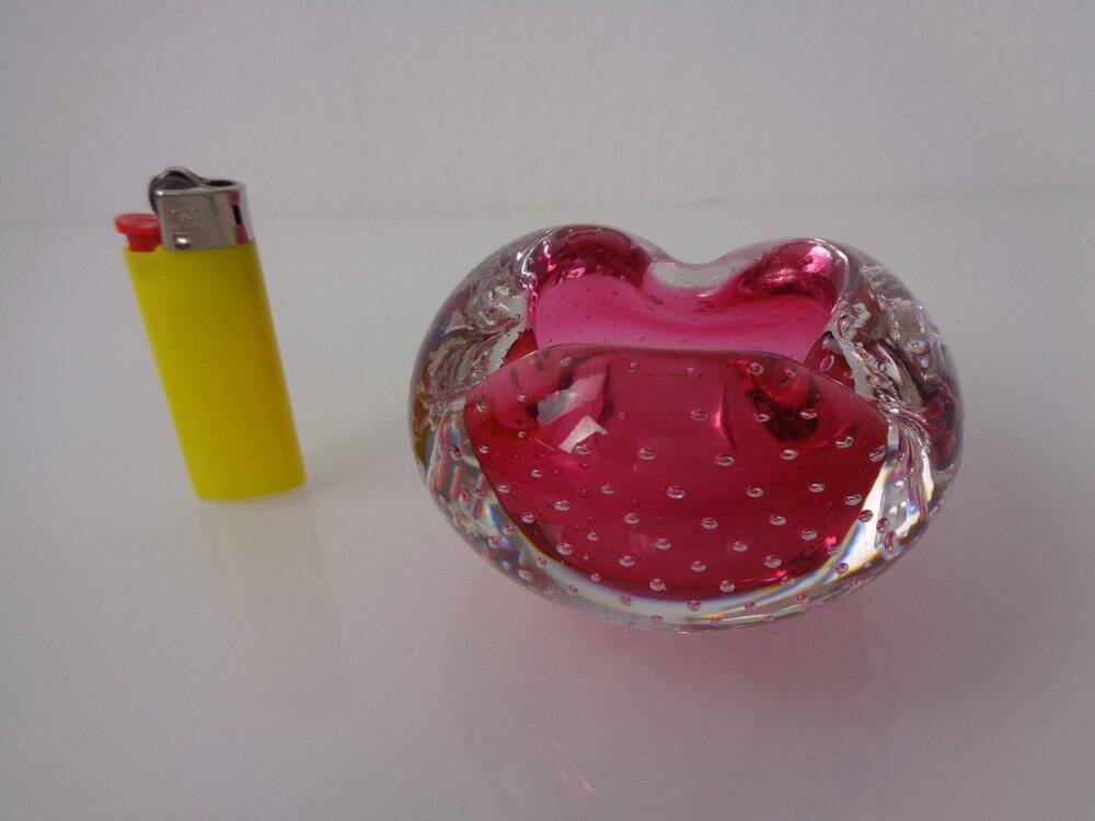 Pink Sommerso Murano Glass Ashtray, Italy, 1960s