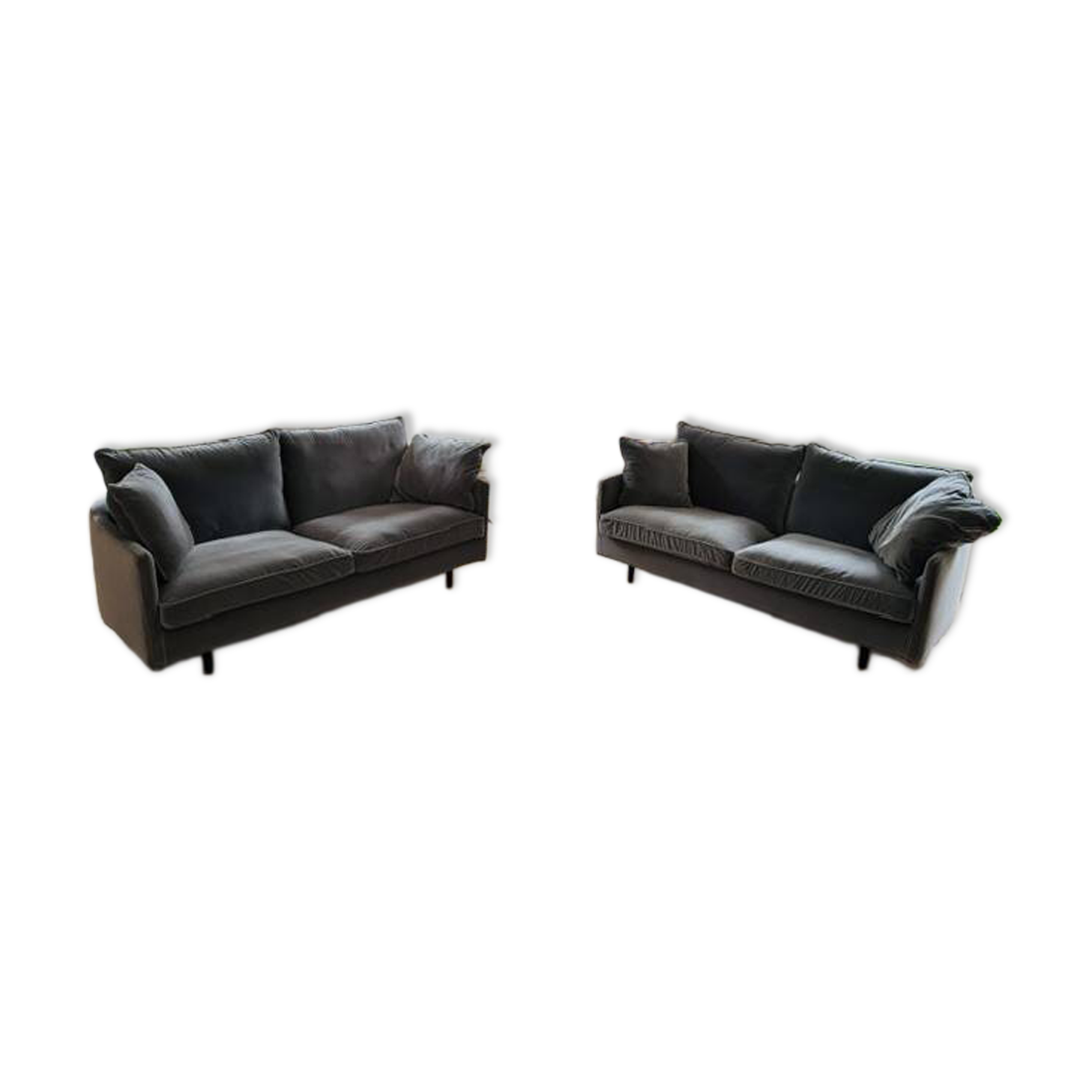 SITS Julia sofa pair – Dedar Silver velvet – excellent condition