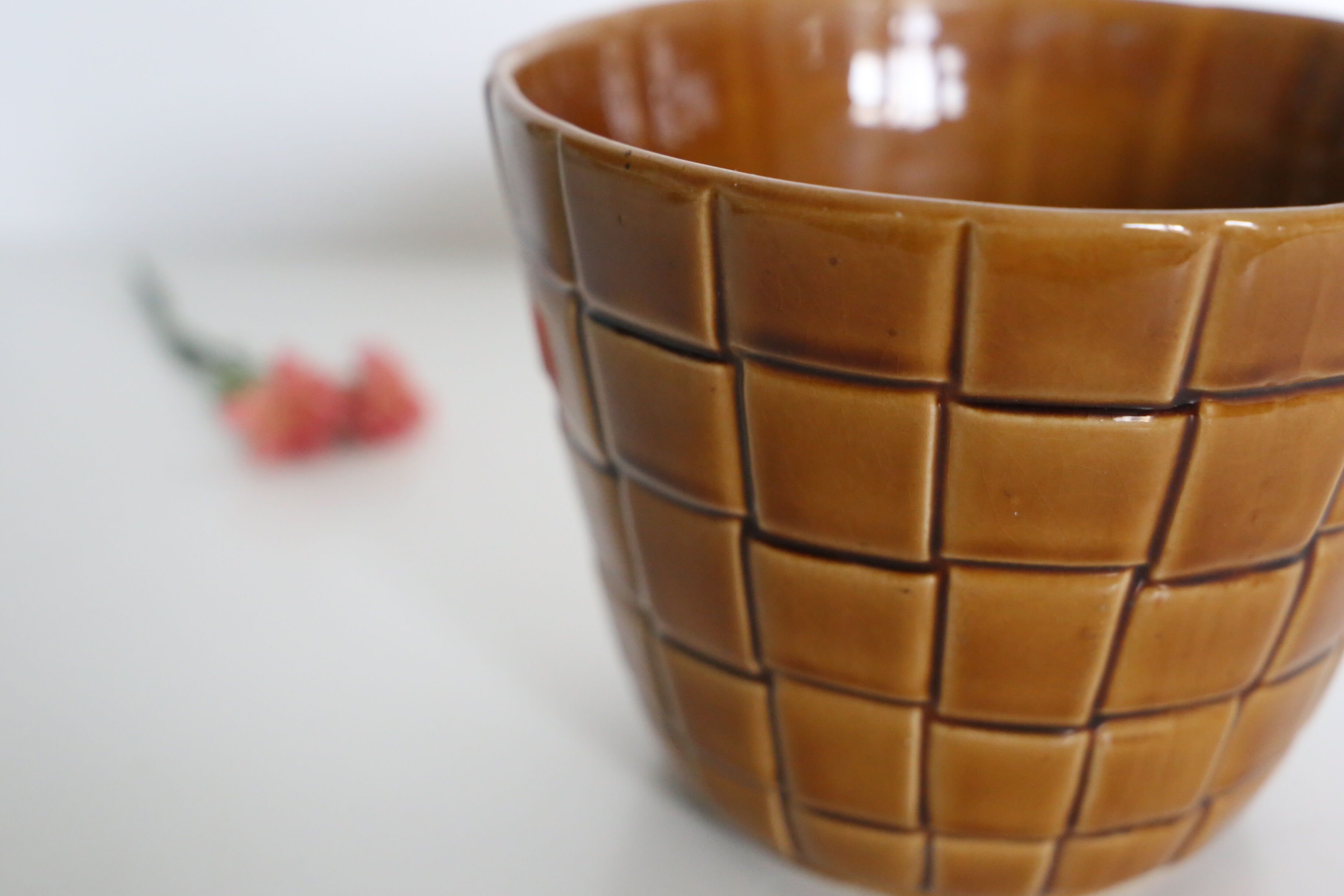 Ancient ceramic pot cover, Saint Clement earthenware, vintage