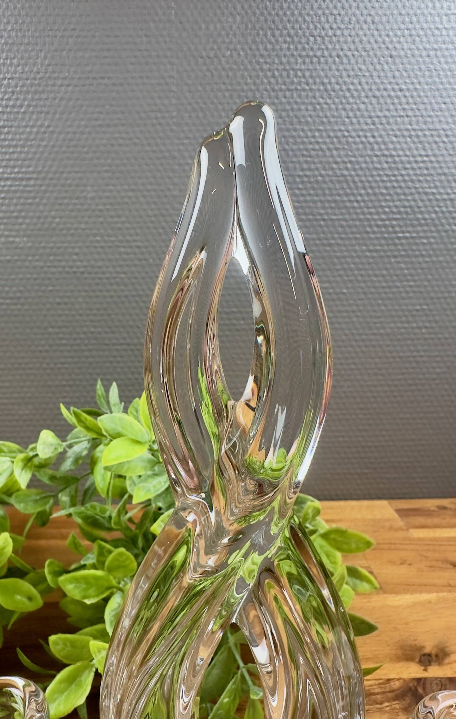 Pair of vintage Art Deco glass candlesticks