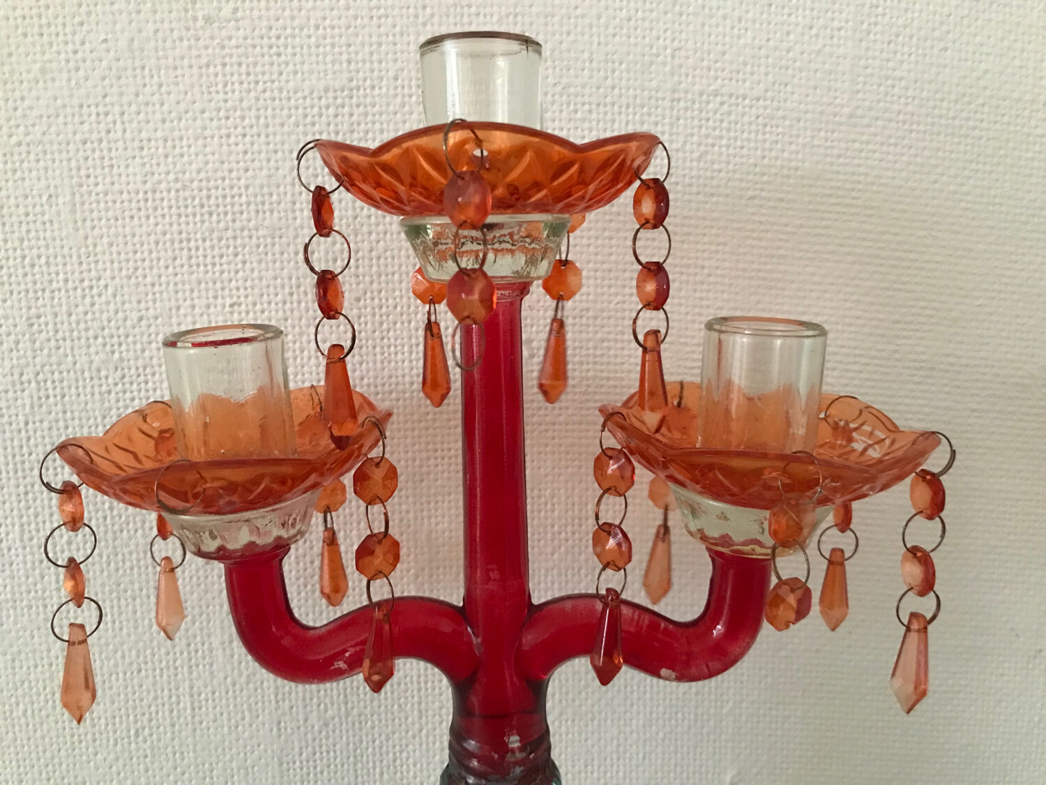 Candlestick glass tassels colors baroque chandelier