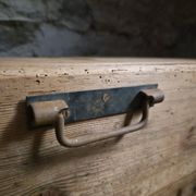 Old French industrial workshop furniture in pine / storage bench, circa 1880–1900