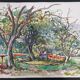 André Duculty (1912-1990) Watercolor on paper "Casteil (Pyrénées Orientales)" Located and dated