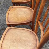 4 chaises bois courbé 1920/1940.