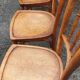 4 curved wooden chairs 1920/1940.