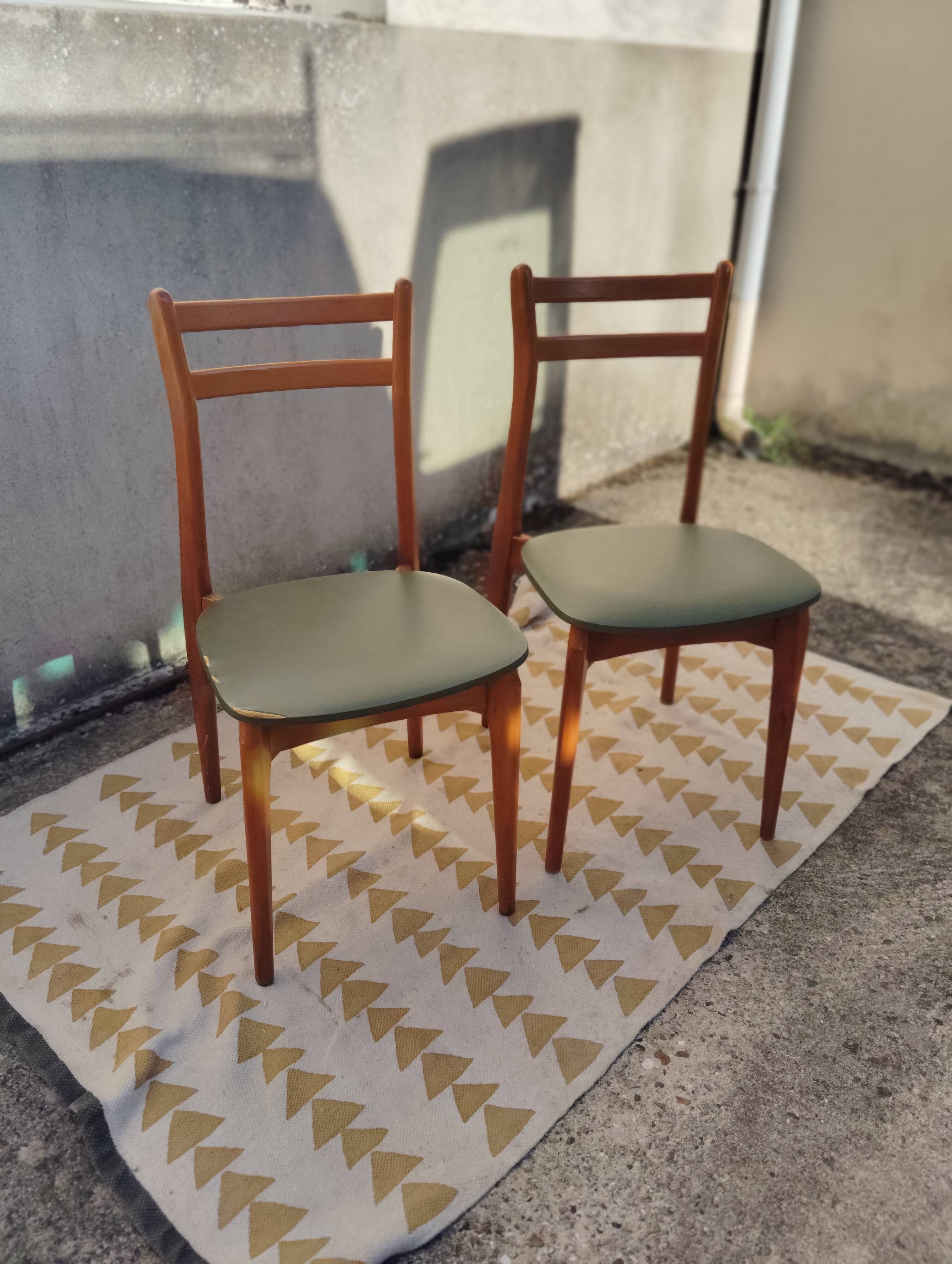 Set 6 chaises vintage scandinave dépareillées