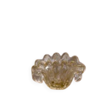Centre de table en verre de Murano clair à poudre d’or, XXe siècle