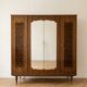 1970s vintage wooden wardrobe with mirrors