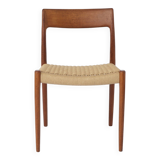 1 des 3 chaises Niels Moller, modèle 77, teck, vintage des années 1950
