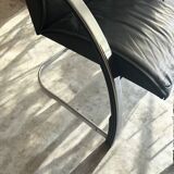 Gisberger chrome leather armchairs circa 1980