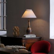Art Nouveau table lamp in coloured terracotta by L. Hjorth, Bornholm, 1930s.