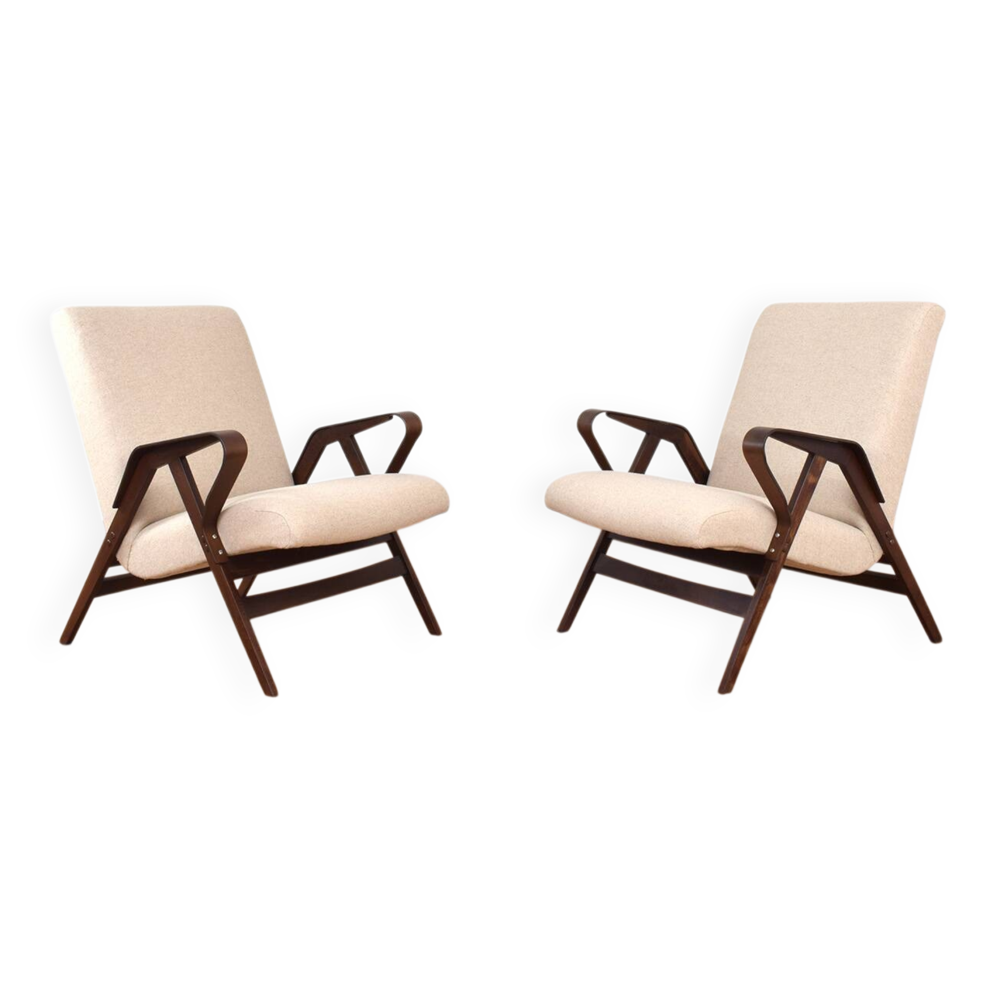 Mid-Century Lounge Chairs by František Jirák for Tatra, 1960s, Set of 2