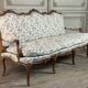 Louis XV bench in carved wood with oak patina, 18th century