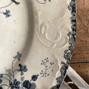 Round ironstone dishes E. Bourgeois Large deposit decorated with violets